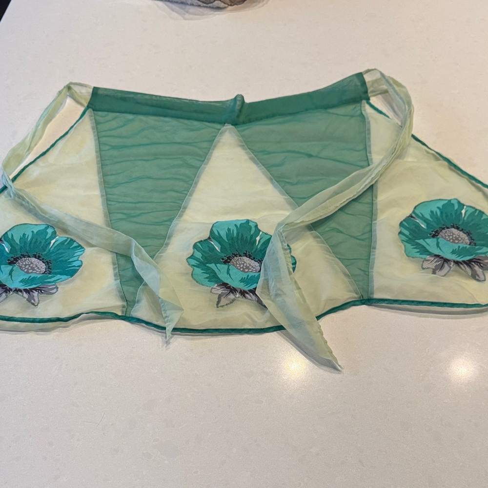 Floral Green Kitchen Apron